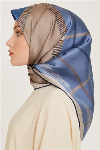 Armine Geometrik Desenli Twill Saf İpek Eşarp 9206D 06