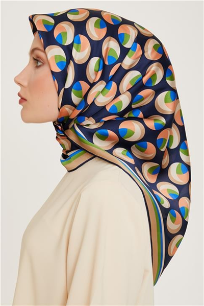 Armine Geometrik Desenli Twill Saf İpek Eşarp 9219D 81
