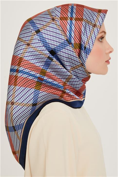 Armine Geometrik Desenli Twill Saf İpek Eşarp 9247D 33