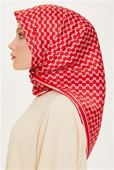 Armine Geometrik Desenli Twill Saf İpek Eşarp 9226D 52