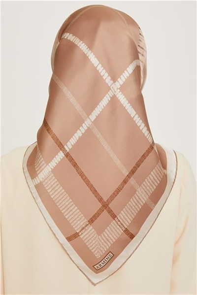 Armine Geometrik Desenli Twill Saf İpek Eşarp 9206D 85
