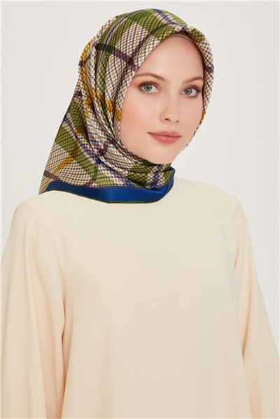 Armine Geometrik Desenli Twill Saf İpek Eşarp 9247D 81