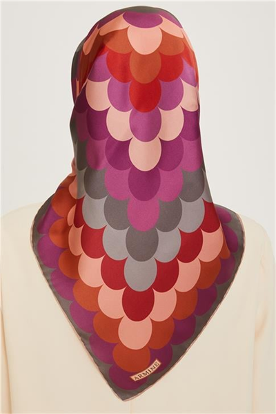 Armine Geometrik Desenli Twill Saf İpek Eşarp 9212D 81 01
