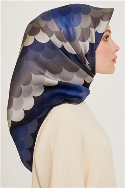 Armine Geometrik Desenli Twill Saf İpek Eşarp 9212D 81 82
