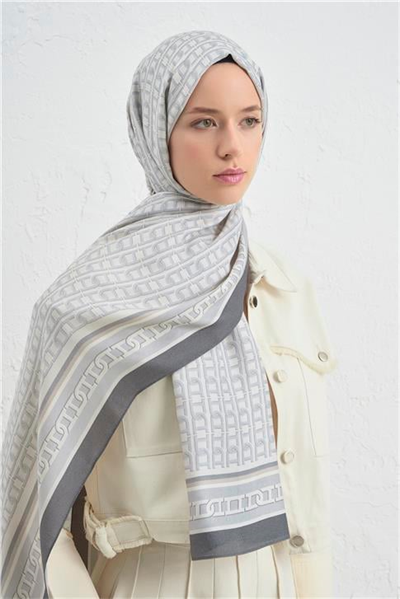 Armine İpek Tensel Monogram Şal 01
