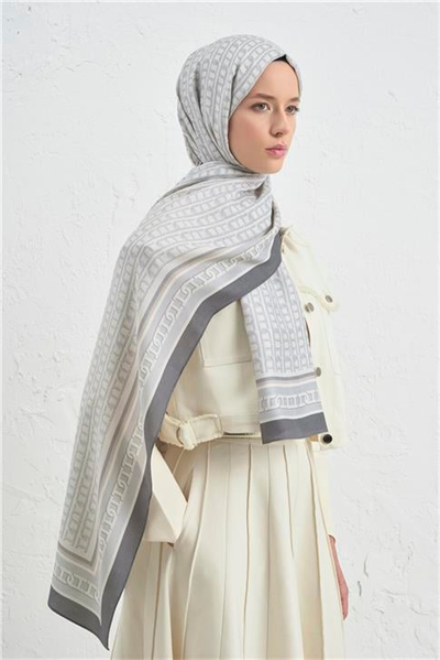 Armine İpek Tensel Monogram Şal 01