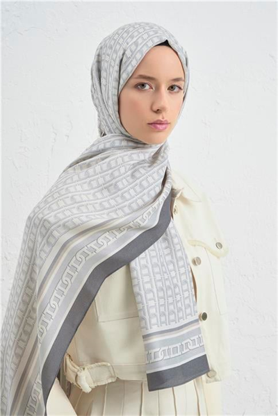Armine İpek Tensel Monogram Şal 01