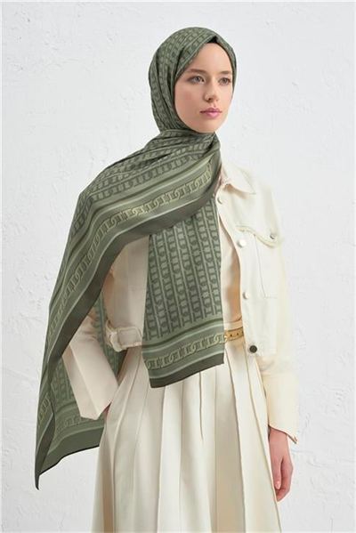 Armine İpek Tensel Monogram Şal 08