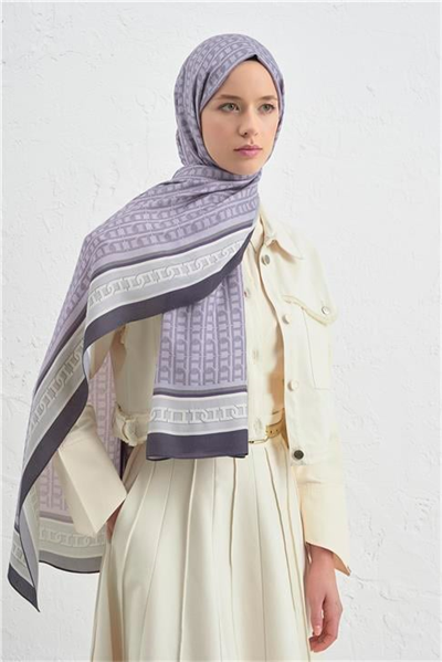 Armine İpek Tensel Monogram Şal 13