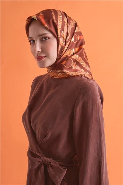 Armine Jakarlı İpek Eşarp 9607D 02