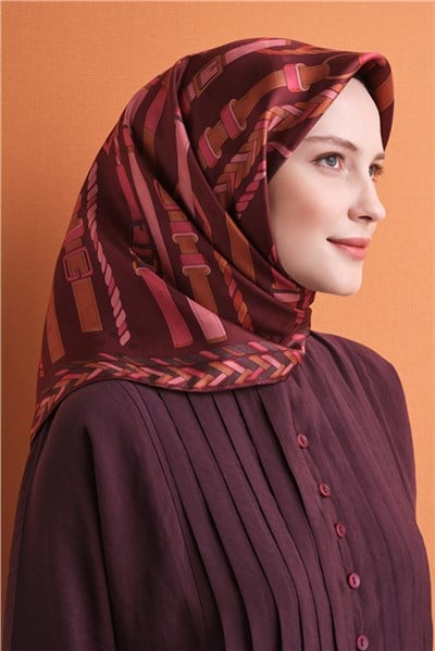 Armine Jakarlı İpek Eşarp 9607D 07