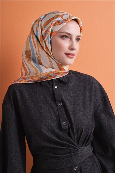 Armine Jakarlı İpek Eşarp 9607D 80