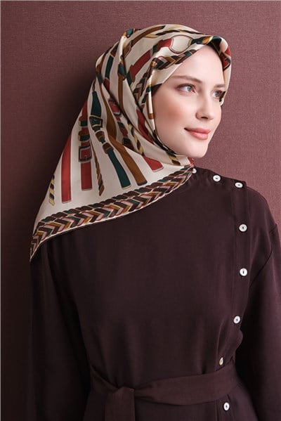 Armine Jakarlı İpek Eşarp 9607D 83