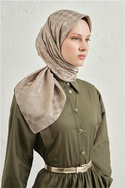 Armine Jakarlı İpek Pamuk Dama Eşarp 26 08