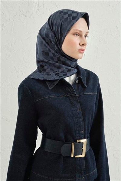 Armine Jakarlı İpek Pamuk Dama Eşarp 26 02