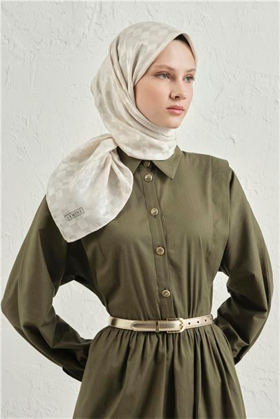 Armine Jakarlı İpek Pamuk Dama Eşarp 26 17