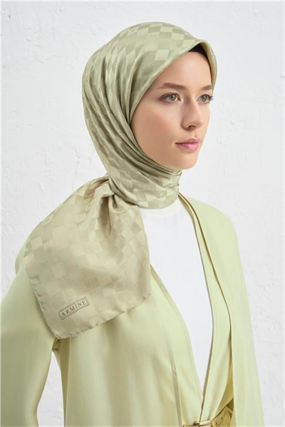 Armine Jakarlı İpek Pamuk Dama Eşarp 26 54