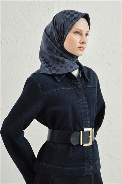 Armine Jakarlı İpek Pamuk Dama Eşarp 26 02
