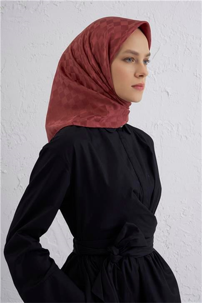 Armine Jakarlı İpek Pamuk Dama Eşarp 26 32