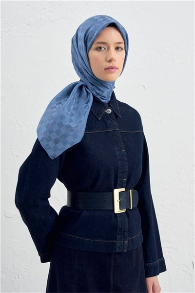 Armine Jakarlı İpek Pamuk Dama Eşarp 26 26