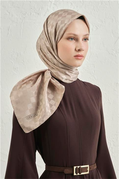 Armine Jakarlı İpek Pamuk Dama Eşarp 26 07