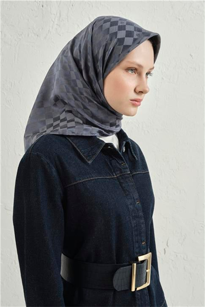 Armine Jakarlı İpek Pamuk Dama Eşarp 26 19