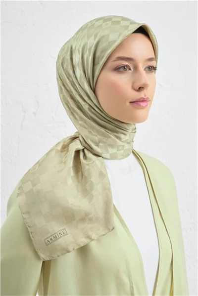 Armine Jakarlı İpek Pamuk Dama Eşarp 26 54
