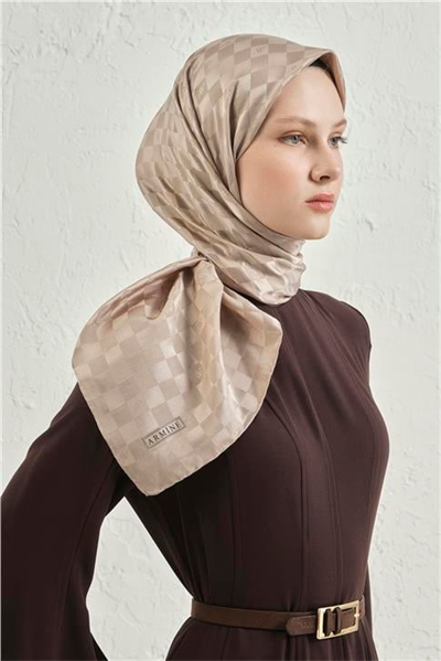 Armine Jakarlı İpek Pamuk Dama Eşarp 26 07