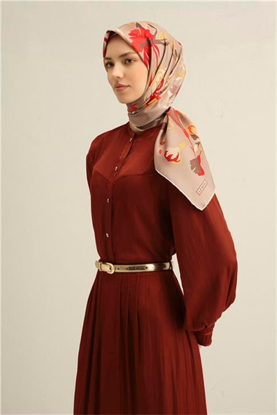Armine Klasik Desenli İpek Sura Eşarp 9342 37