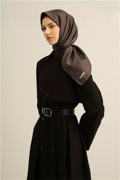 Armine Klasik Desenli Saf İpek Sura Eşarp 9348D 03