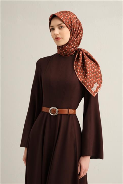 Armine Klasik Desenli Saf İpek Sura Eşarp 9321D 84