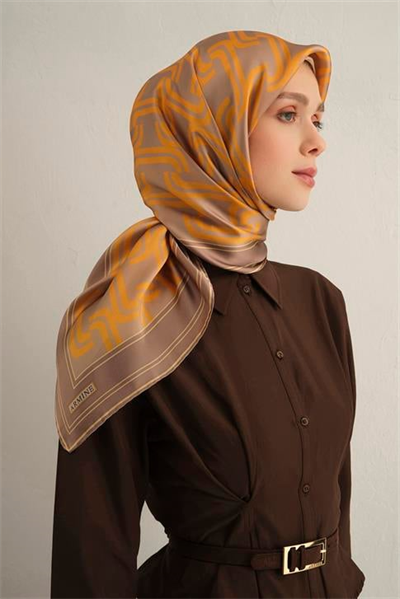 Armine Klasik Desenli Saf İpek Sura Eşarp 9343D 36