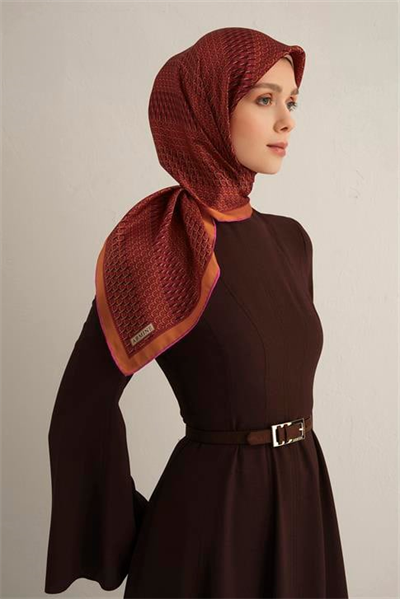 Armine Klasik Desenli Saf İpek Sura Eşarp 9319D 54