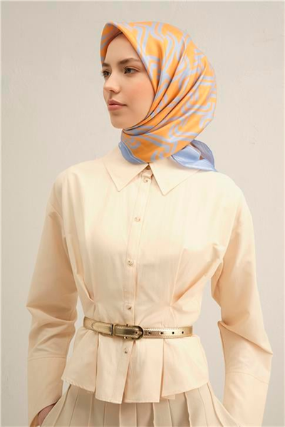 Armine Klasik Desenli Saf İpek Sura Eşarp 9343D 35