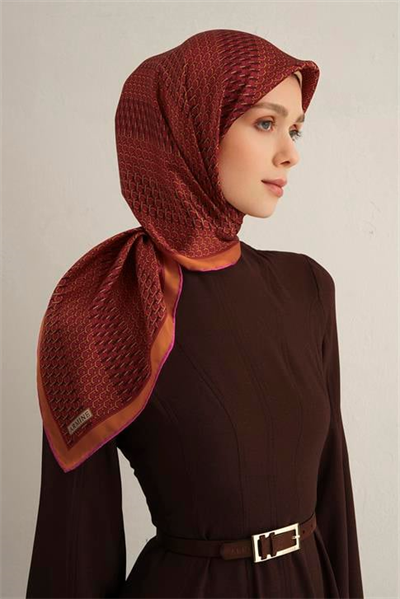 Armine Klasik Desenli Saf İpek Sura Eşarp 9319D 54