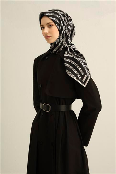 Armine Klasik Desenli Saf İpek Sura Eşarp 9351D 55