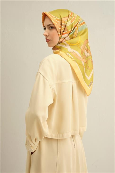 Armine Klasik Desenli Saf İpek Sura Eşarp 9315D 57