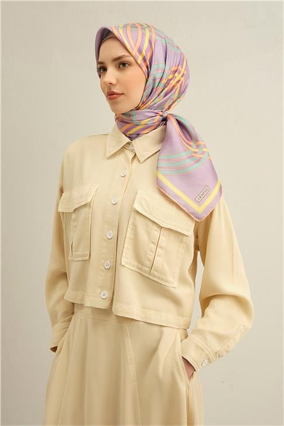 Armine Klasik Desenli Saf İpek Sura Eşarp 9333D 51