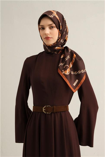 Armine Klasik Desenli Saf İpek Sura Eşarp 9346D 35