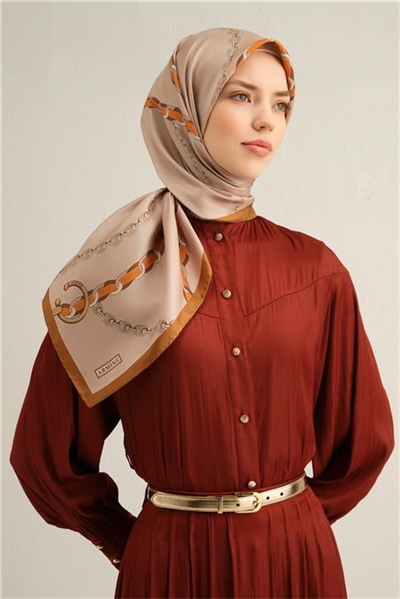 Armine Klasik Desenli Saf İpek Sura Eşarp 9346D 38