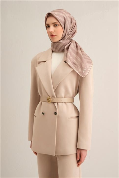 Armine Klasik Desenli Saf İpek Sura Eşarp 9351D 02