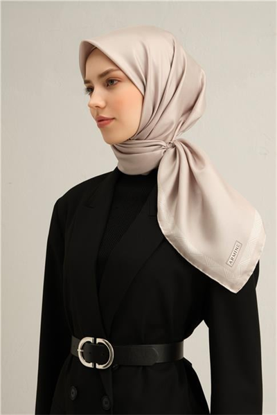 Armine Klasik Desenli Saf İpek Sura Eşarp 9357D 01