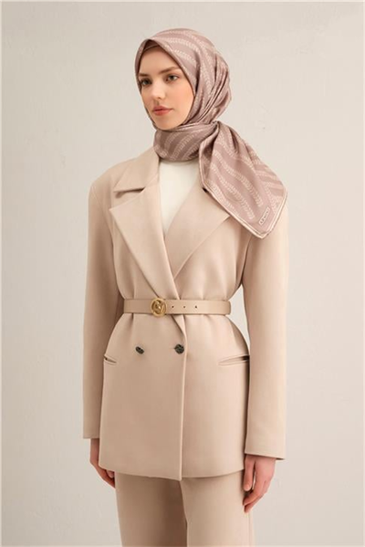 Armine Klasik Desenli Saf İpek Sura Eşarp 9351D 02