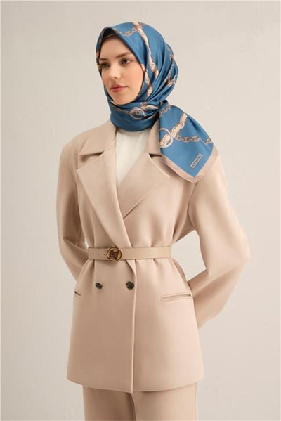 Armine Klasik Desenli Saf İpek Sura Eşarp 9346D 10