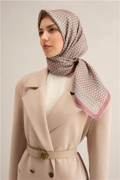 Armine Klasik Desenli Saf İpek Sura Eşarp 9319D 84