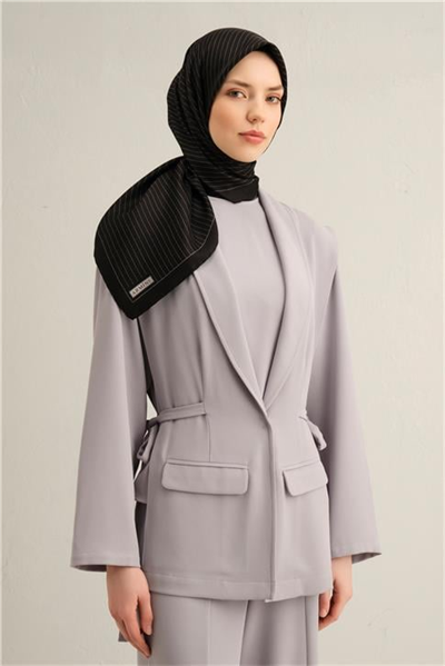 Armine Klasik Desenli Saf İpek Sura Eşarp 9348D 34