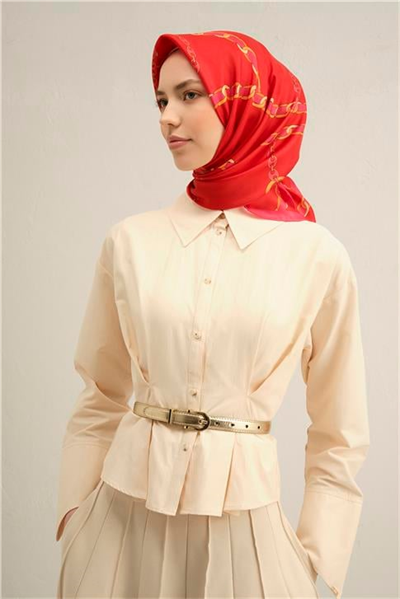 Armine Klasik Desenli Saf İpek Sura Eşarp 9346D 50