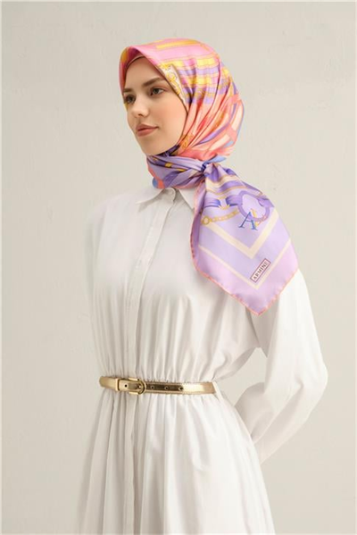 Armine Klasik Desenli Saf İpek Sura Eşarp 9315D 50