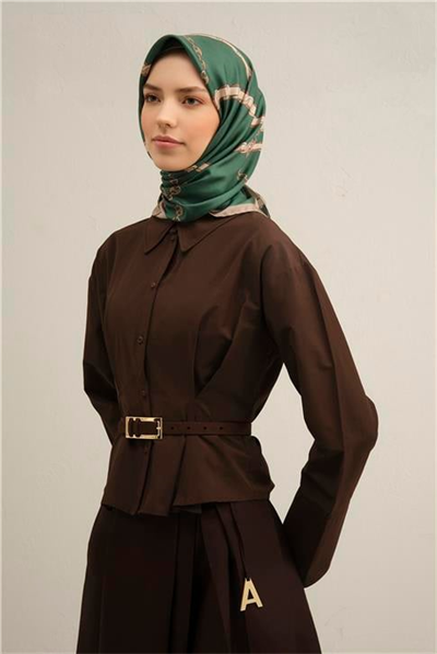 Armine Klasik Desenli Saf İpek Sura Eşarp 9346D 12