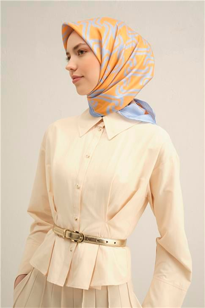 Armine Klasik Desenli Saf İpek Sura Eşarp 9343D 35